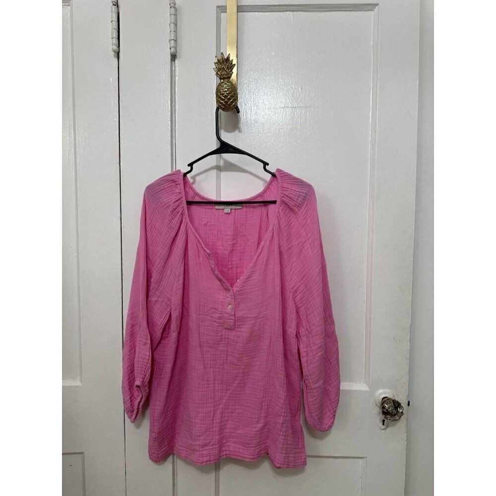 LOFT women’s size large cotton pink blouse